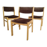 Vintage Scandinavian chairs 1970 velvet