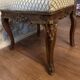 Antique dining set. Table 1.58 m x 1.10 m + 6 chairs from the 1920s.