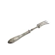 Fourchette à rôtir en argent classique, France, années 1880