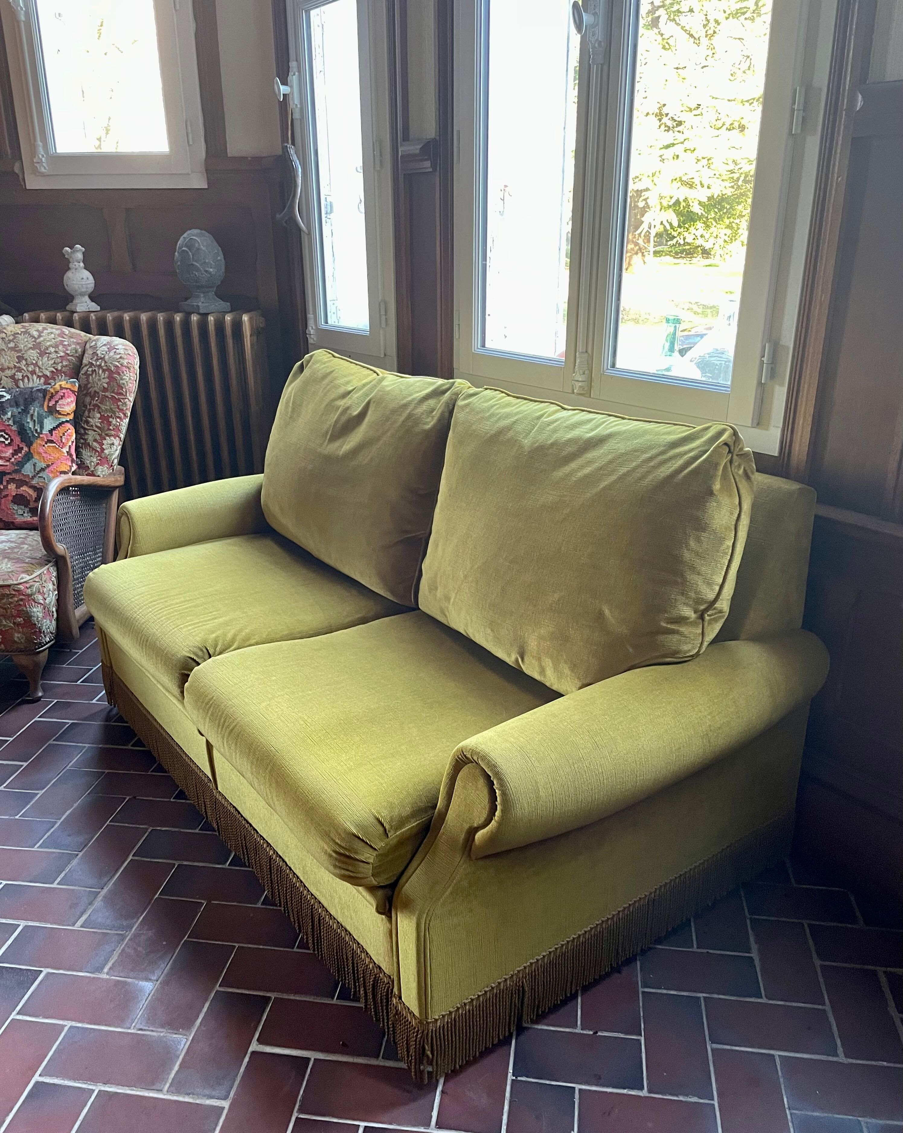 Vintage velvet sofa bed