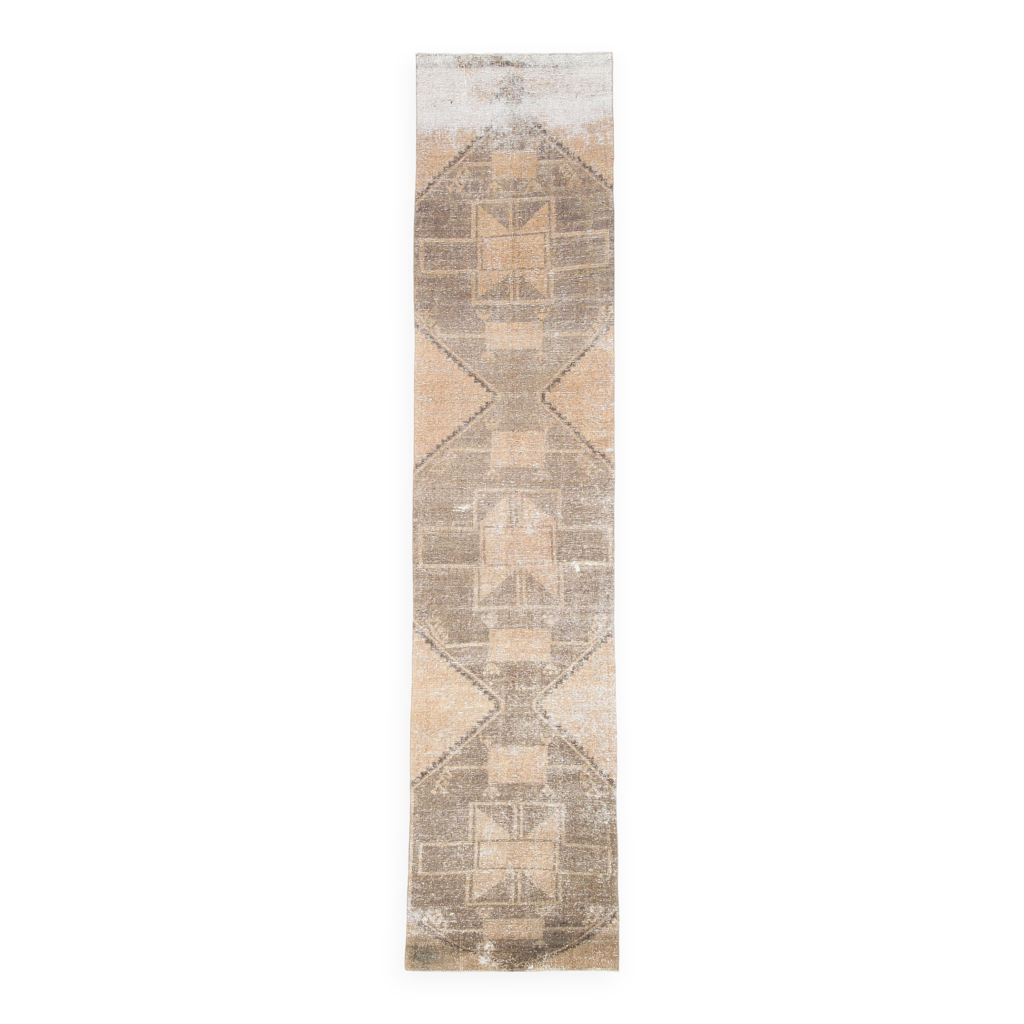 3x13 Vintage Turkish Runner Rug, 92x410Cm