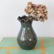 Blue grey Accolay vase in glazed ceramic, with hallmark