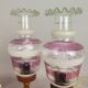 Portuguese Farmhouse rustic wooden table lamps with torch glass shades, 1970s, Set of 2