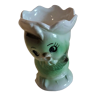 Vintage green chick earthenware coquetier