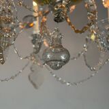 Liège lustre in blown glass and cut crystals, 6 light arms, 18th century