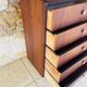 Commode haute vintage en chêne  à 5 tiroirs, circa 1950s