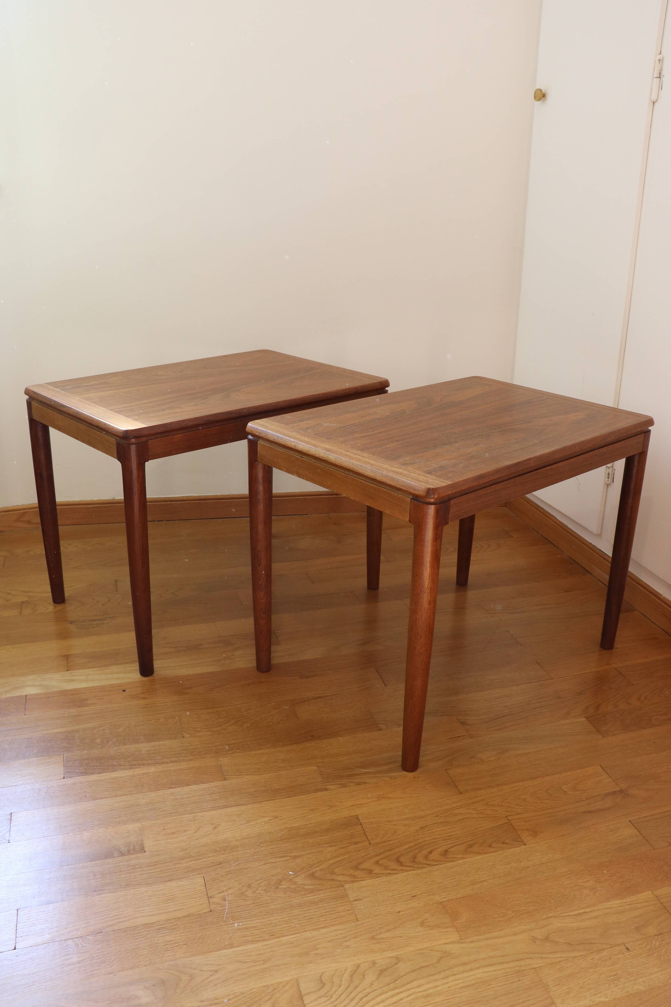 Scandinavian teak side tables by Hugo Troeds.