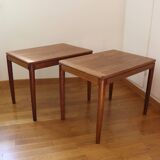 Pair of Scandinavian teak side coffee tables by Hugo Troeds