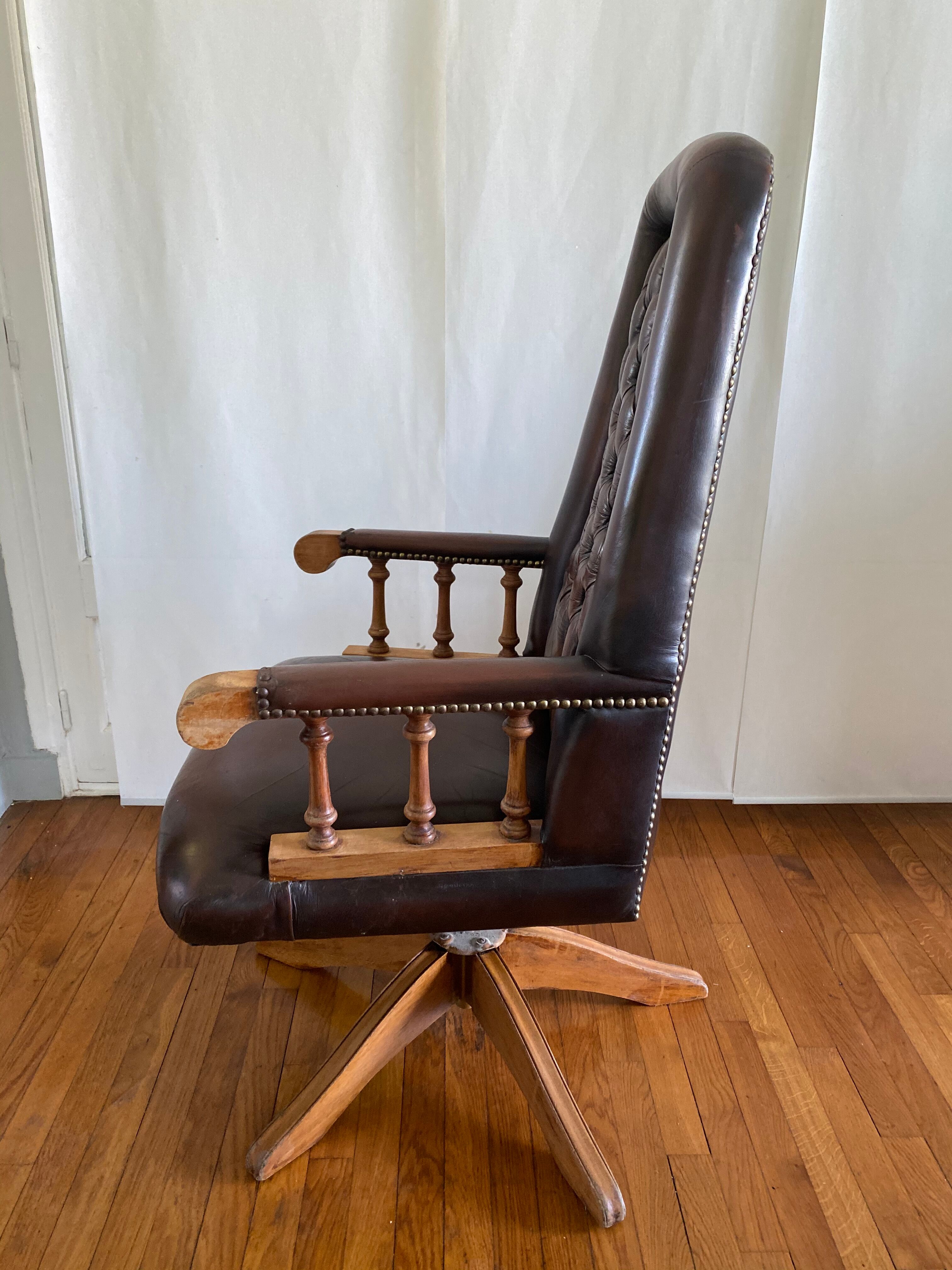 Chesterfield leather office chair