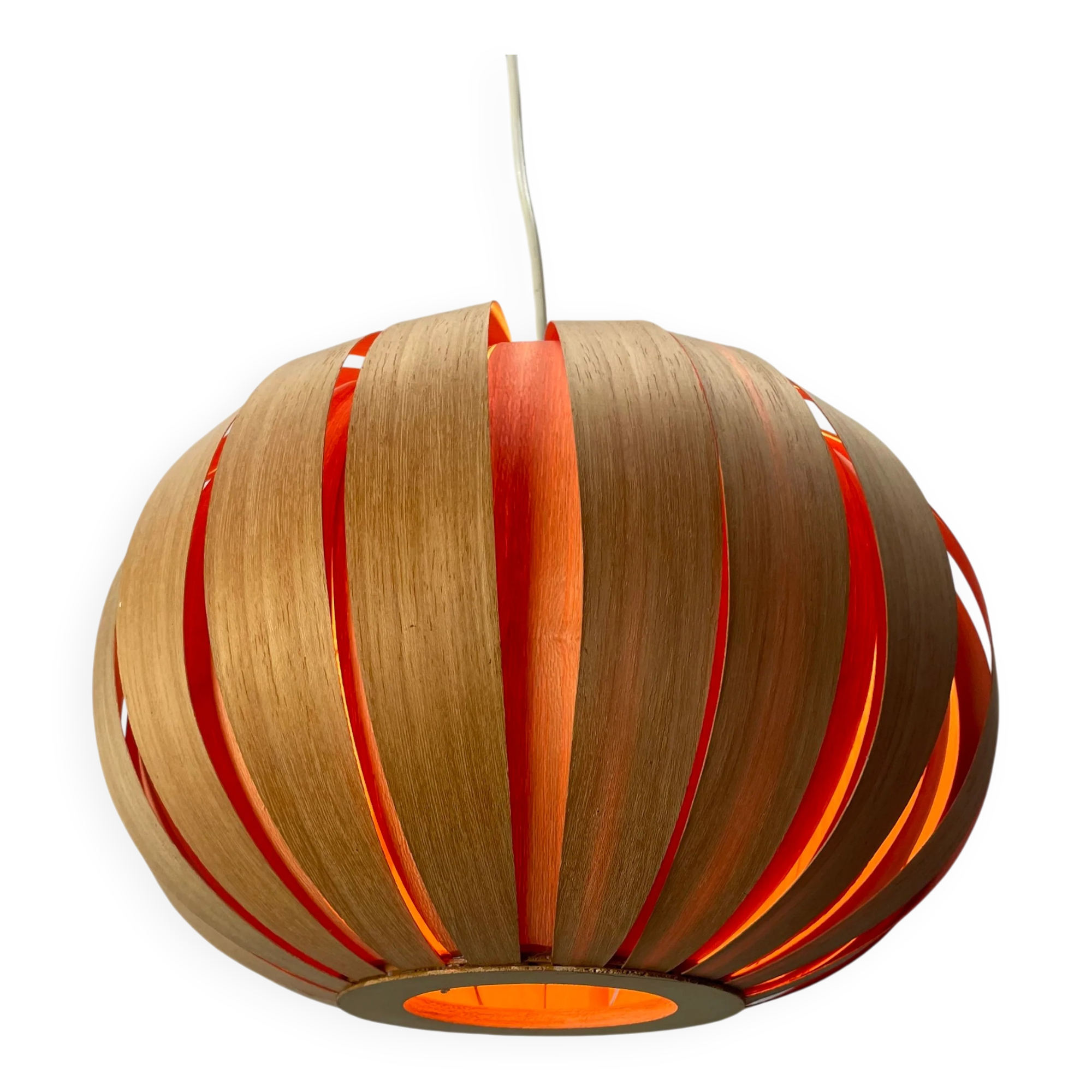 1960s bamboo globe pendant lamp