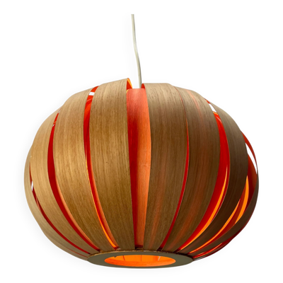 Suspension globe en bambou 1960
