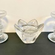 Vintage-style crystal candlesticks in the style of LITTLA
