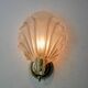 Shell wall lamp, murano glass, italy, 1970