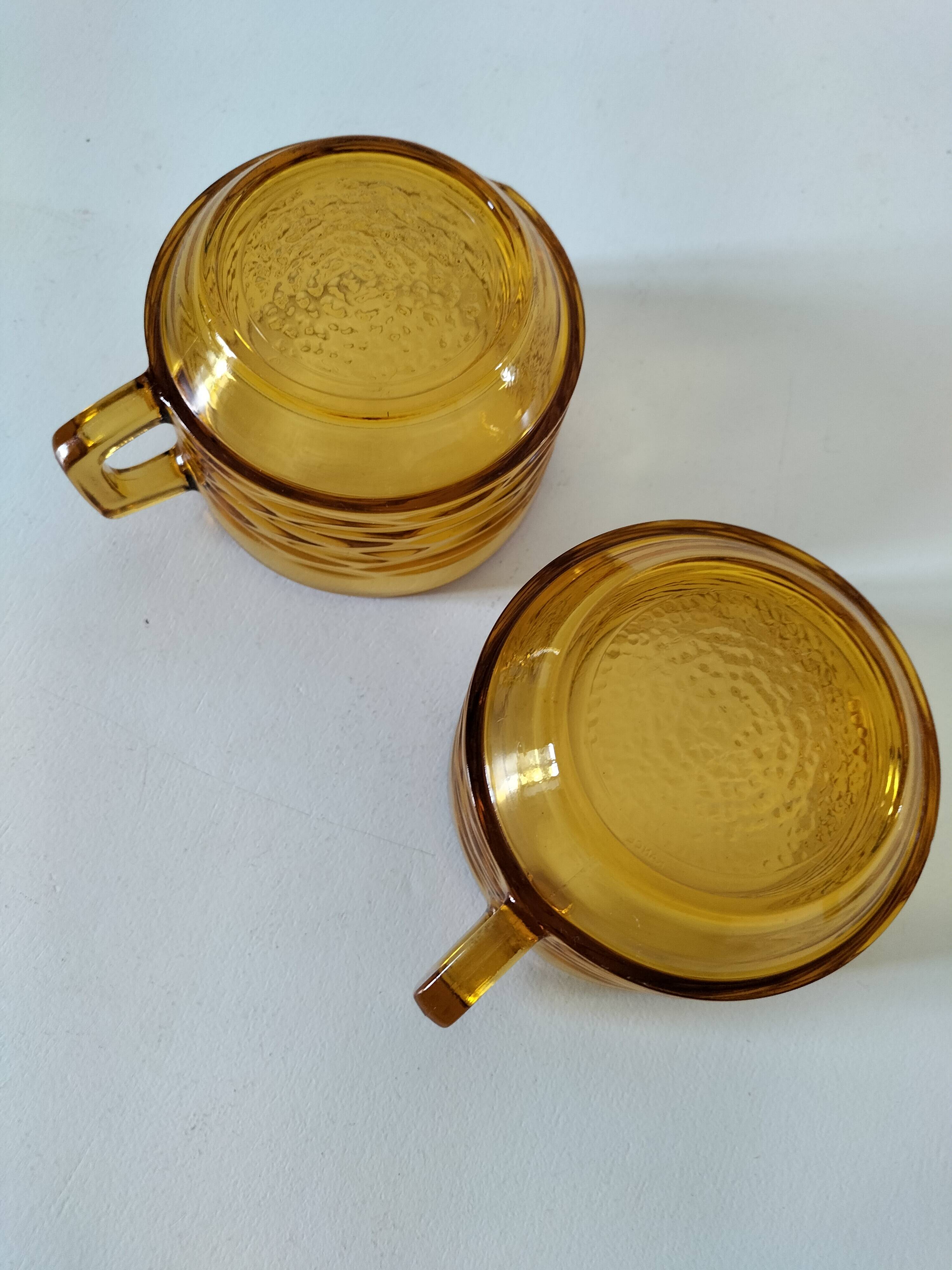 Duo of vintage vereco sunflower cups