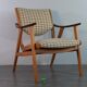 Danish Oak and Wool Chair, Mid-Century Scandinavian 1950s