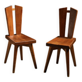 Paire de chaises par Christian Durupt, Méribel circa 1960