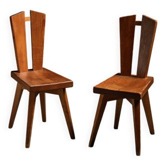 Pair of chairs by Christian Durupt, Méribel circa 1960