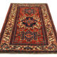 Antique Persian Carpet Handwoven Tribal Deep Red Wool Area Rug- 140x190cm