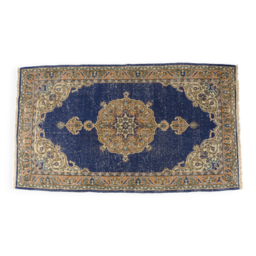 Tapis turc vintage à motifs floraux faits main, sku-v605