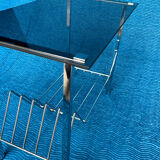 Vintage vinyl record/newspaper storage unit 1960-1970 chrome structure