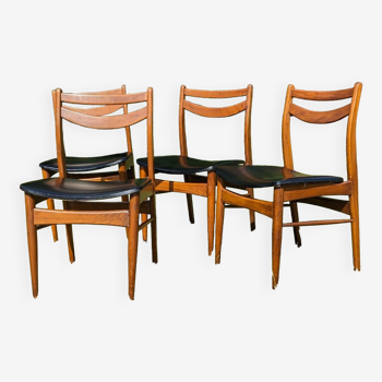 Vintage Scandinavian teak and skaï chairs