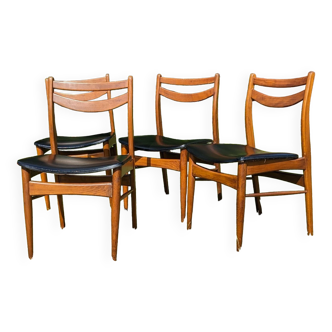 Vintage Scandinavian teak and skaï chairs