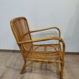 Vintage rattan armchair 60s