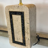 Table lamps in travertine and brass, Regency style, Maitland Smith, 1980.