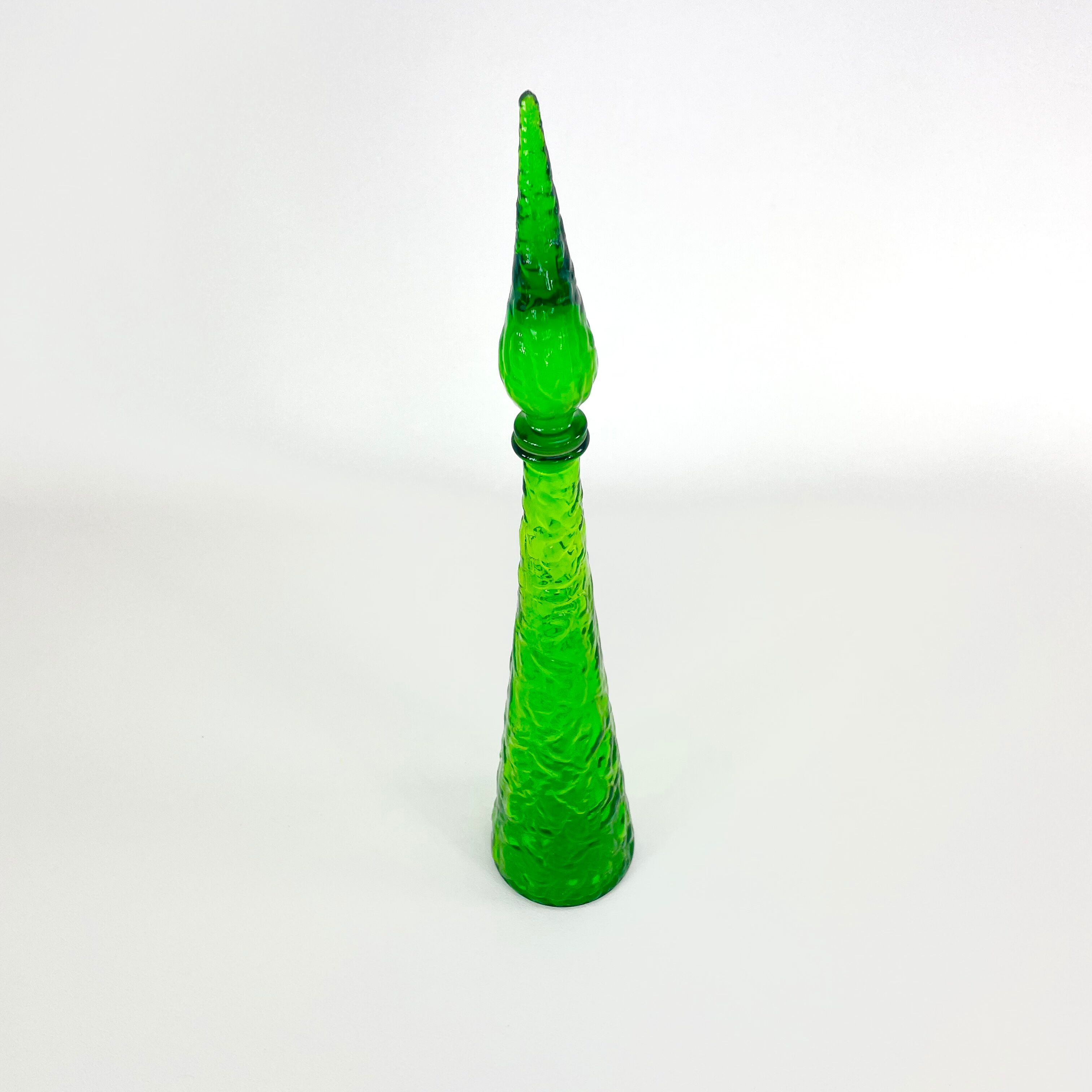 Green bottle, Empoli glass, Italy, Mid-century