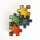 Ensemble de vide poches puzzle en céramique. Italie, années 80