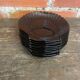 Set of 10 ARCOROC Shell-Shaped Plates Black Opaline 1970s
