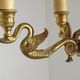 French Empire Style Bronze 4-Light Chandelier with Swan Detail Arms