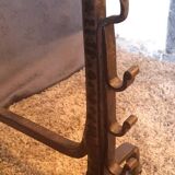 Paire de landiers, chenets à godets XIXème