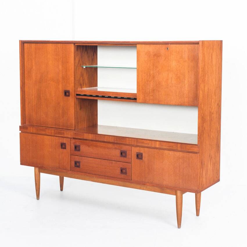 Scandinavian style vintage sideboard. Teak wood. France, 1960s.