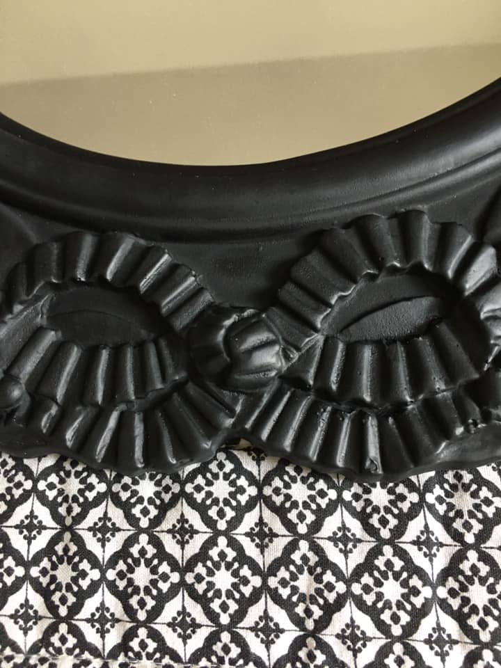 Black tinted plaster mirror 38CM