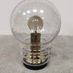 Lampe de table en verre bulle vintage Herbert Proft Glashutte Limburg