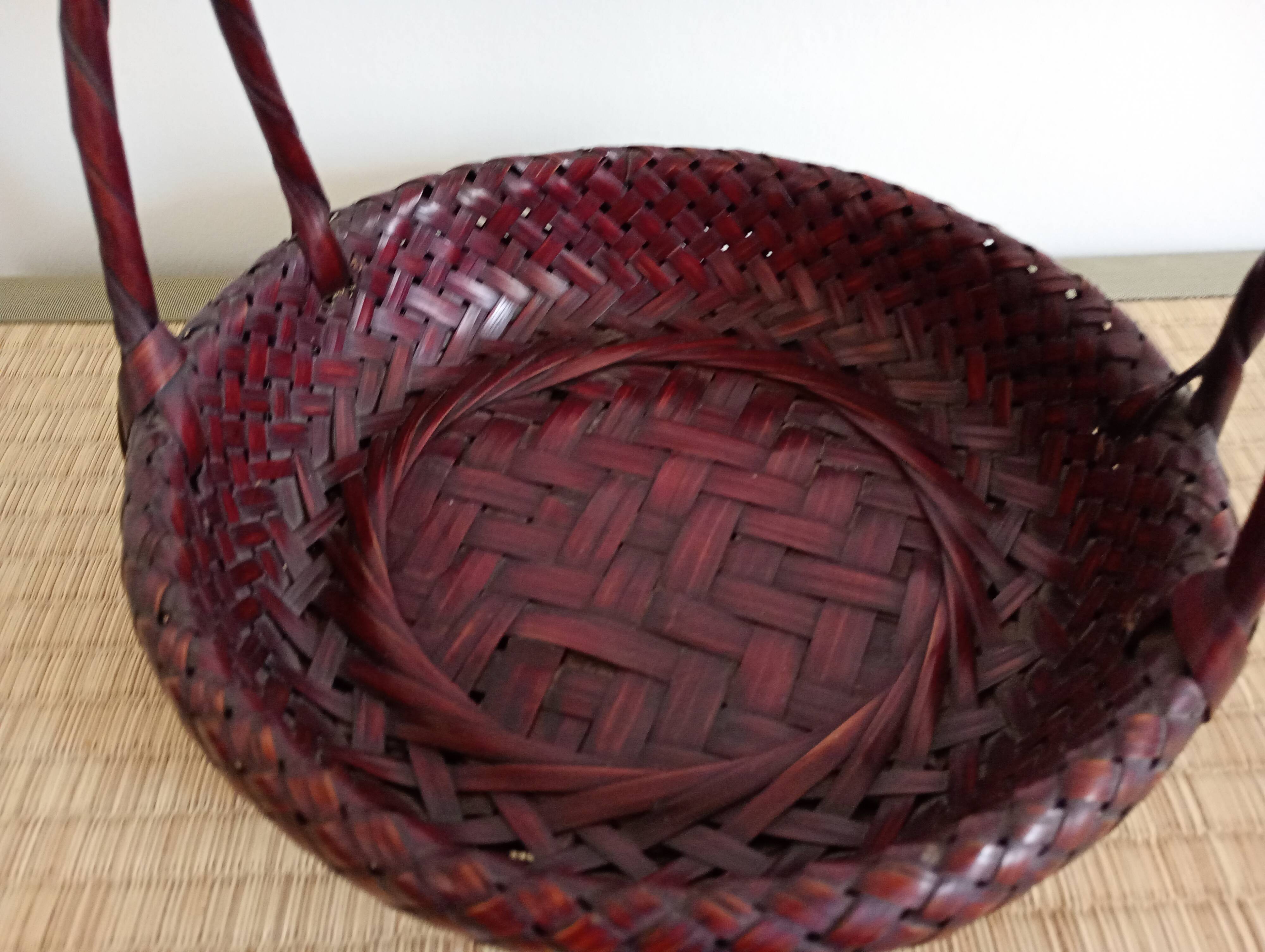 Japanese woven bamboo basket. Ikebana