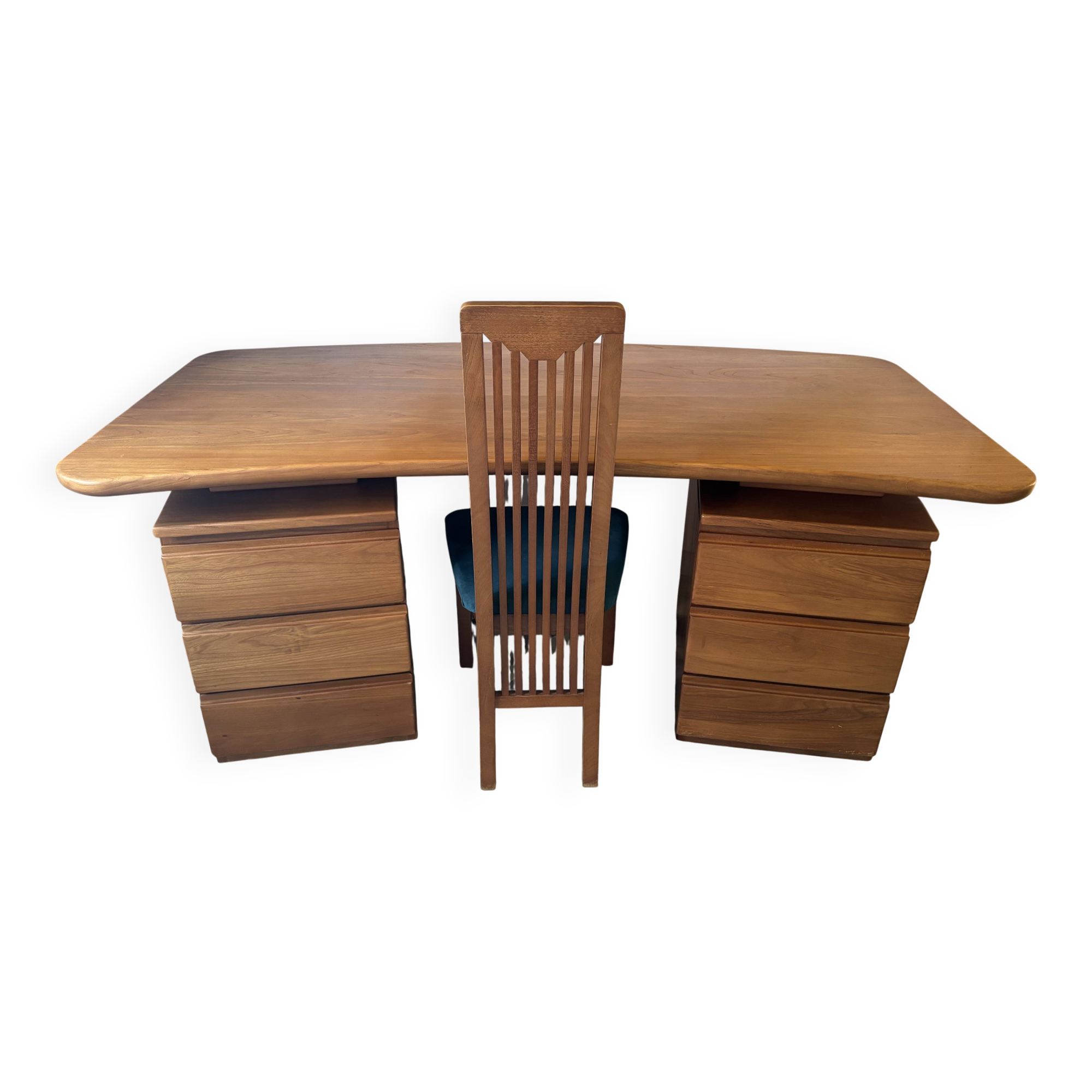 Bureau design en orme massif