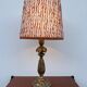 1960s gilded wooden candlestick lamp
