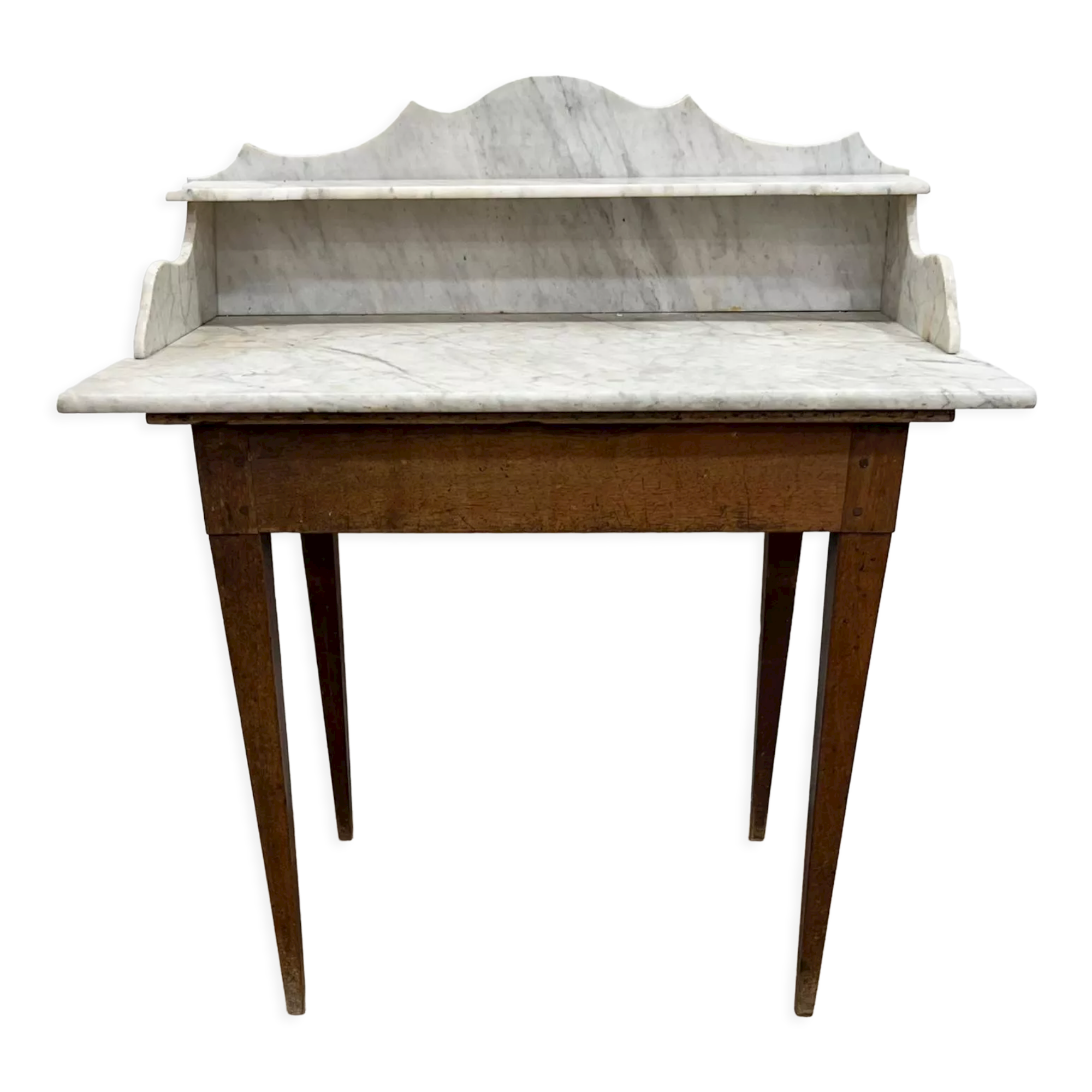 Vintage marble and wood toilet table