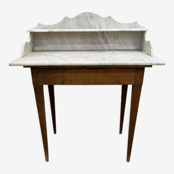 Table de toilette marbre et bois vintage