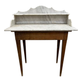 Vintage marble and wood toilet table