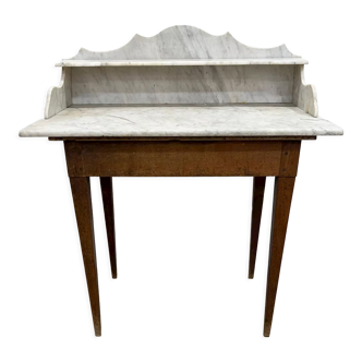 Vintage marble and wood toilet table