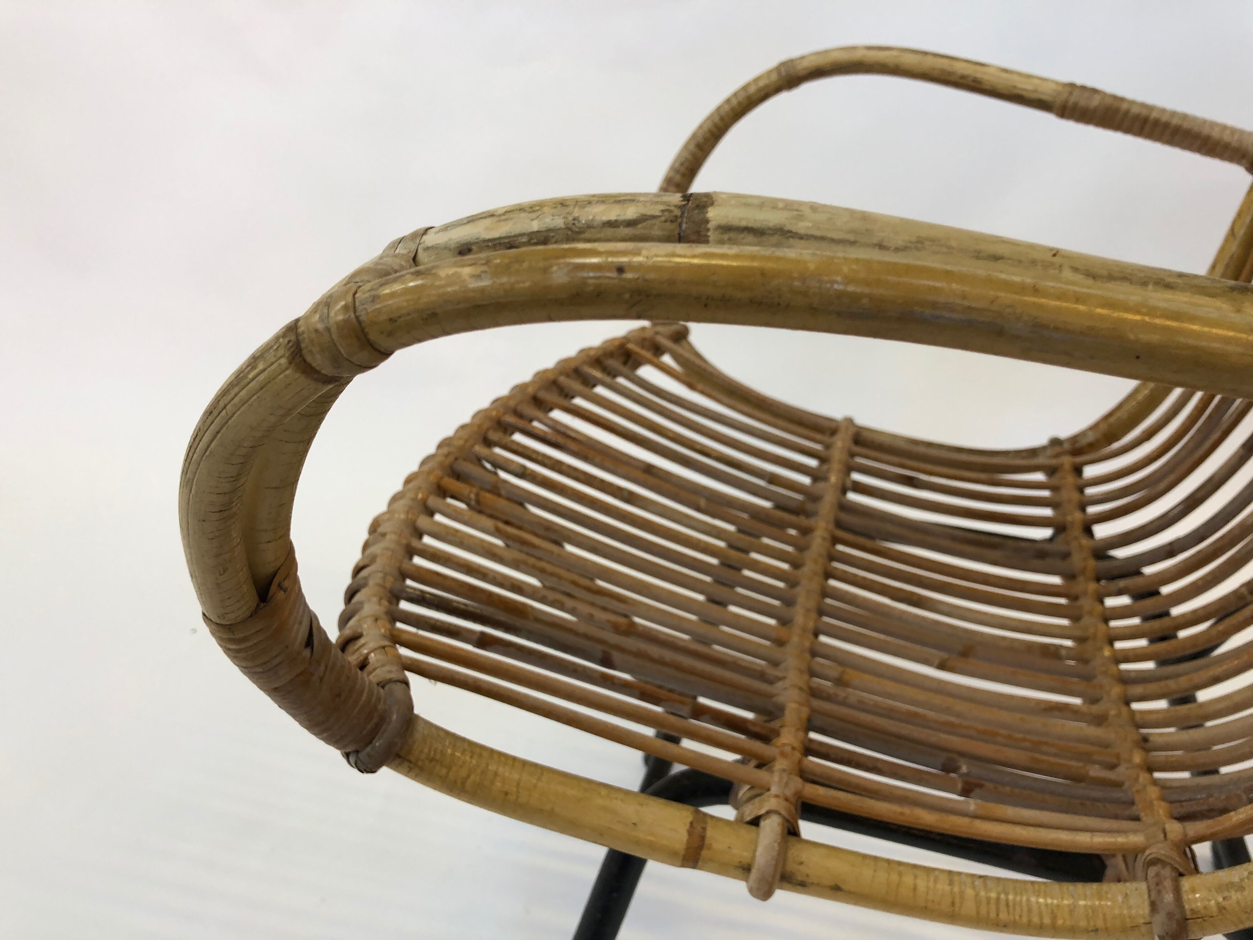 Rattan chair by Rohe Noordwolde, 1960