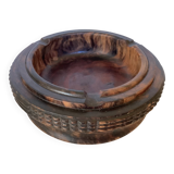 Large empty pocket ashtray in solid wood