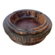 Large empty pocket ashtray in solid wood