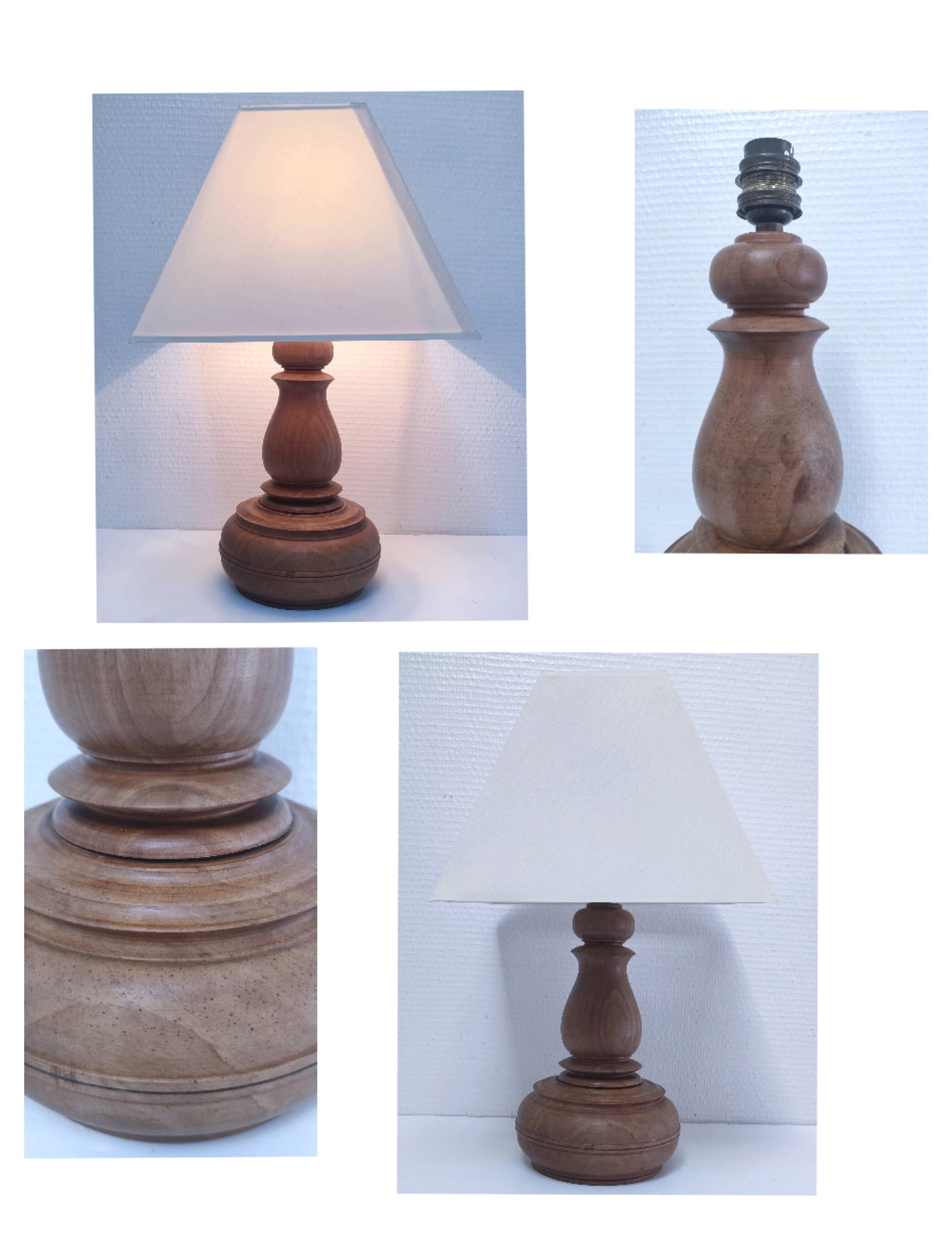 Vintage turned solid wood lamp base