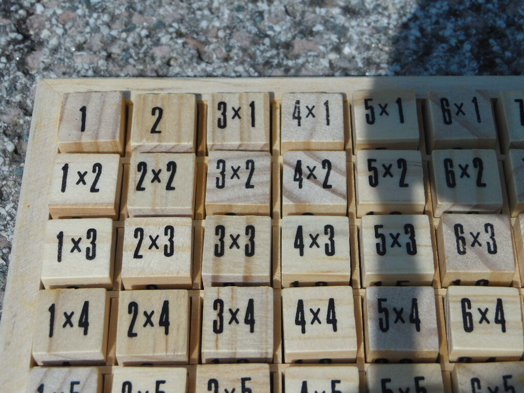 Learning cube box multiplication tables