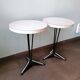 Pair of round vintage bistro tables, pedestal table