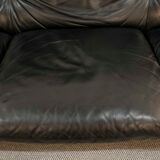 Maralunga 3-Seat Sofa in black leather by Vico Magistretti for Cassina